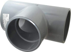 Value Collection - 6" CPVC Plastic Pipe Tee - Schedule 80, Slip x Slip x Slip End Connections - USA Tool & Supply