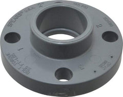 Value Collection - 2" CPVC Plastic Pipe Flange (One Piece) - Slip End Connections - USA Tool & Supply