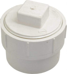 B&K Mueller - 4", PVC Drain, Waste & Vent Pipe Cleanout Adapter - Spig x CO with Plug - USA Tool & Supply