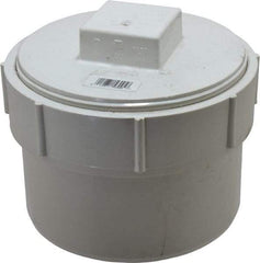 B&K Mueller - 6", PVC Drain, Waste & Vent Pipe Cleanout Adapter - Spig x CO with Plug - USA Tool & Supply