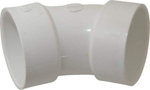 B&K Mueller - 3", PVC Drain, Waste & Vent Pipe 45 Elbow - Hub x Hub - USA Tool & Supply