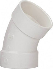 B&K Mueller - 4", PVC Drain, Waste & Vent Pipe 45 Elbow - Hub x Hub - USA Tool & Supply