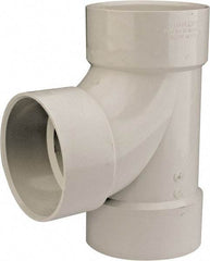 B&K Mueller - 6", PVC Drain, Waste & Vent Pipe Sanitary Tee - Hub x Hub x Hub - USA Tool & Supply