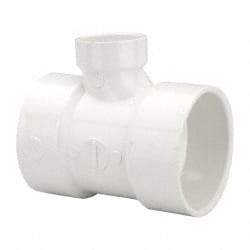 B&K Mueller - 3 x 3 x 1-1/2", PVC Drain, Waste & Vent Pipe Reducing Sanitary Tee - Hub x Hub x Hub - USA Tool & Supply
