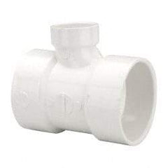 B&K Mueller - 3 x 3 x 1-1/2", PVC Drain, Waste & Vent Pipe Reducing Sanitary Tee - Hub x Hub x Hub - USA Tool & Supply