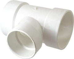 B&K Mueller - 4 x 4 x 3", PVC Drain, Waste & Vent Pipe Reducing Sanitary Tee - Hub x Hub x Hub - USA Tool & Supply