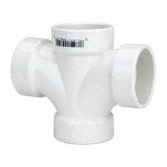 B&K Mueller - 1-1/2", PVC Drain, Waste & Vent Pipe Sanitary Cross - All Hub - USA Tool & Supply