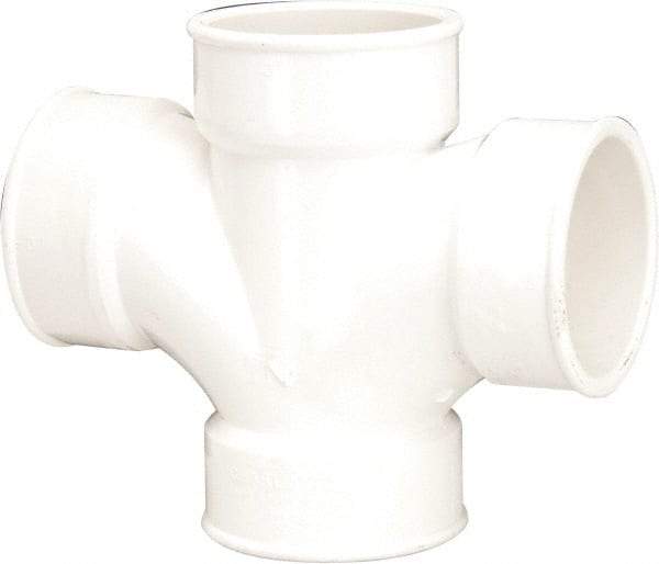 B&K Mueller - 3", PVC Drain, Waste & Vent Pipe Sanitary Cross - All Hub - USA Tool & Supply