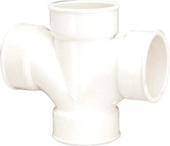 B&K Mueller - 3", PVC Drain, Waste & Vent Pipe Sanitary Cross - All Hub - USA Tool & Supply