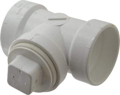 B&K Mueller - 2", PVC Drain, Waste & Vent Pipe Test Tee - Hub x Hub x CO with Plug - USA Tool & Supply
