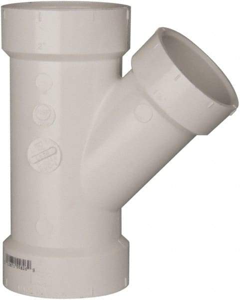 B&K Mueller - 2 x 2 x 1-1/2", PVC Drain, Waste & Vent Pipe 45 Wye - Hub x Hub x Hub - USA Tool & Supply