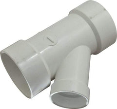 B&K Mueller - 3 x 3 x 2", PVC Drain, Waste & Vent Pipe 45 Wye - Hub x Hub x Hub - USA Tool & Supply