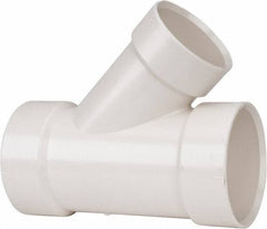 B&K Mueller - 4 x 4 x 3", PVC Drain, Waste & Vent Pipe 45 Wye - Hub x Hub x Hub - USA Tool & Supply