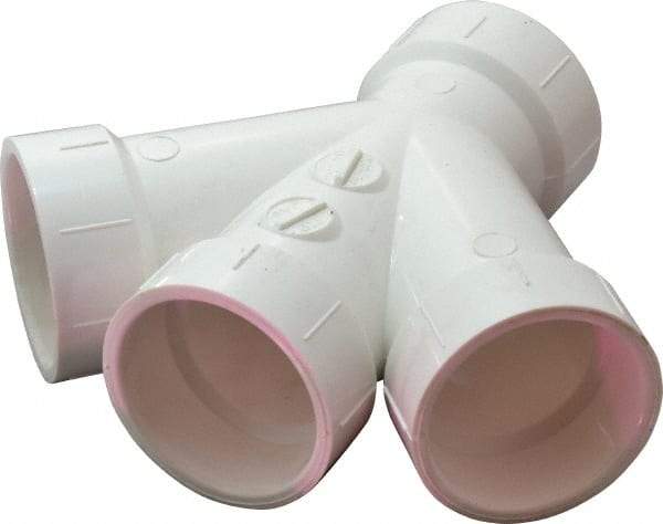 B&K Mueller - 1-1/2", PVC Drain, Waste & Vent Pipe 45 Double Wye - All Hub - USA Tool & Supply