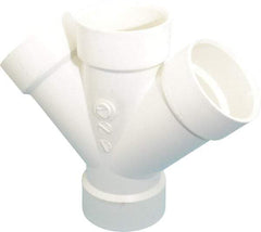 B&K Mueller - 3", PVC Drain, Waste & Vent Pipe 45 Double Wye - All Hub - USA Tool & Supply