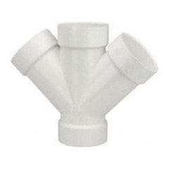 B&K Mueller - 4", PVC Drain, Waste & Vent Pipe 45 Double Wye - All Hub - USA Tool & Supply