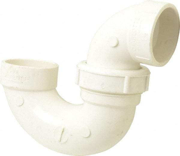 B&K Mueller - 1-1/2", PVC Drain, Waste & Vent Pipe P Trap with Union - Hub x Hub - USA Tool & Supply