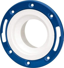 B&K Mueller - 4 x 3" Pipe, 7" OD, PVC Adjustable Closet Flange - 40° Max Working Temp, Hub End Connections - USA Tool & Supply