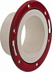 B&K Mueller - 4" Pipe, 7" OD, PVC Adjustable Closet Flange - 40° Max Working Temp, Spig End Connections - USA Tool & Supply