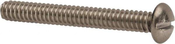 Value Collection - #10-24 UNC, 1-1/2" Length Under Head Slotted Drive Machine Screw - Round Head, Grade 316 Stainless Steel, Uncoated, Without Washer - USA Tool & Supply