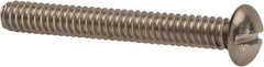 Value Collection - #10-24 UNC, 1-1/2" Length Under Head Slotted Drive Machine Screw - Round Head, Grade 316 Stainless Steel, Uncoated, Without Washer - USA Tool & Supply