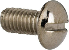 Value Collection - #10-32 UNF, 3/8" Length Under Head Slotted Drive Machine Screw - Round Head, Grade 316 Stainless Steel, Uncoated, Without Washer - USA Tool & Supply