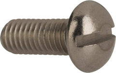 Value Collection - #10-32 UNF, 1/2" Length Under Head Slotted Drive Machine Screw - Round Head, Grade 316 Stainless Steel, Uncoated, Without Washer - USA Tool & Supply