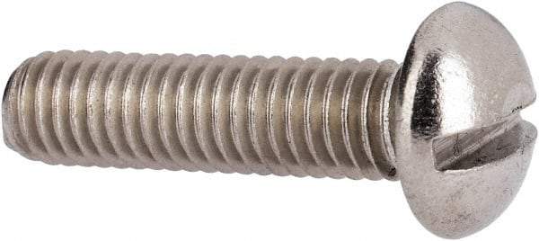 Value Collection - #10-32 UNF, 3/4" Length Under Head Slotted Drive Machine Screw - Round Head, Grade 316 Stainless Steel, Uncoated, Without Washer - USA Tool & Supply