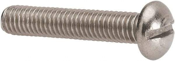 Value Collection - #10-32 UNF, 1" Length Under Head Slotted Drive Machine Screw - Round Head, Grade 316 Stainless Steel, Uncoated, Without Washer - USA Tool & Supply