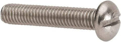 Value Collection - #10-32 UNF, 1" Length Under Head Slotted Drive Machine Screw - Round Head, Grade 316 Stainless Steel, Uncoated, Without Washer - USA Tool & Supply