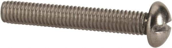 Value Collection - #10-32 UNF, 1-1/4" Length Under Head Slotted Drive Machine Screw - Round Head, Grade 316 Stainless Steel, Uncoated, Without Washer - USA Tool & Supply