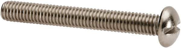 Value Collection - #10-32 UNF, 1-1/2" Length Under Head Slotted Drive Machine Screw - Round Head, Grade 316 Stainless Steel, Uncoated, Without Washer - USA Tool & Supply