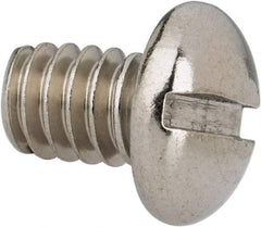 Value Collection - 1/4-20 UNC, 3/8" Length Under Head Slotted Drive Machine Screw - Round Head, Grade 316 Stainless Steel, Uncoated, Without Washer - USA Tool & Supply