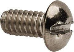 Value Collection - 1/4-20 UNC, 1/2" Length Under Head Slotted Drive Machine Screw - Round Head, Grade 316 Stainless Steel, Uncoated, Without Washer - USA Tool & Supply