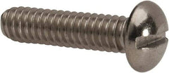 Value Collection - 1/4-20 UNC, 1" Length Under Head Slotted Drive Machine Screw - Round Head, Grade 316 Stainless Steel, Uncoated, Without Washer - USA Tool & Supply