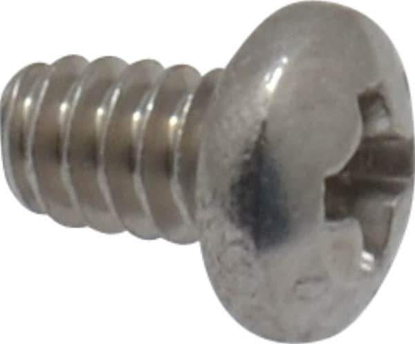 Value Collection - #4-40 UNC, 3/8" Length Under Head Phillips Drive Machine Screw - Pan Head, Grade 316 Stainless Steel, Uncoated, Without Washer - USA Tool & Supply
