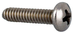 Value Collection - #4-40 UNC, 1/2" Length Under Head Phillips Drive Machine Screw - Pan Head, Grade 316 Stainless Steel, Uncoated, Without Washer - USA Tool & Supply