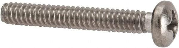 Value Collection - #6-32 UNC, 1" Length Under Head Phillips Drive Machine Screw - Pan Head, Grade 316 Stainless Steel, Uncoated, Without Washer - USA Tool & Supply