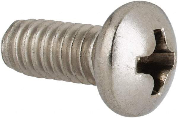 Value Collection - #8-32 UNC, 3/8" Length Under Head Phillips Drive Machine Screw - Pan Head, Grade 316 Stainless Steel, Uncoated, Without Washer - USA Tool & Supply