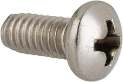 Value Collection - #8-32 UNC, 3/8" Length Under Head Phillips Drive Machine Screw - Pan Head, Grade 316 Stainless Steel, Uncoated, Without Washer - USA Tool & Supply