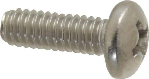 Value Collection - #8-32 UNC, 1/2" Length Under Head Phillips Drive Machine Screw - Pan Head, Grade 316 Stainless Steel, Uncoated, Without Washer - USA Tool & Supply