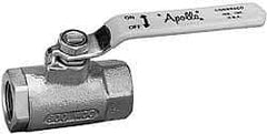 Apollo - 4" Pipe, Standard Port, Bronze Standard Ball Valve - 2 Piece, Inline - One Way Flow, FNPT x FNPT Ends, Lever Handle, 600 WOG - USA Tool & Supply
