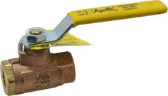Apollo - 1/4" Pipe, Standard Port, Bronze Standard Ball Valve - 2 Piece, Inline - One Way Flow, FNPT x FNPT Ends, Lever Handle, 600 WOG, 125 WSP - USA Tool & Supply