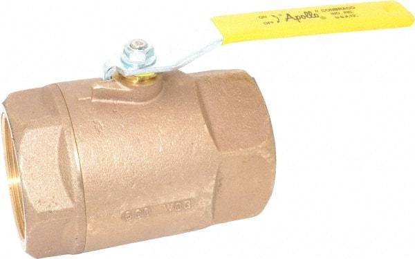 Apollo - 3" Pipe, Standard Port, Bronze Standard Ball Valve - 2 Piece, Inline - One Way Flow, FNPT x FNPT Ends, Lever Handle, 600 WOG, 125 WSP - USA Tool & Supply