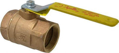 Apollo - 2" Pipe, Standard Port, Bronze Steam Service Ball Valve - 2 Piece, Inline - One Way Flow, FNPT x FNPT Ends, Lever Handle, 600 WOG, 250 WSP - USA Tool & Supply