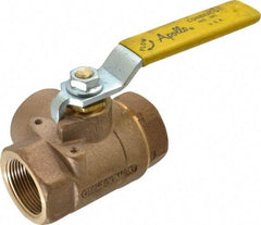 Apollo - 1-1/4" Pipe, Large Port, Bronze Standard Ball Valve - Three Way, FNPT x FNPT x FNPT Ends, Lever Handle, 400 WOG - USA Tool & Supply