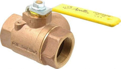 Apollo - 1-1/2" Pipe, Large Port, Bronze Standard Ball Valve - Three Way, FNPT x FNPT x FNPT Ends, Lever Handle, 400 WOG - USA Tool & Supply