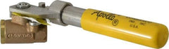 Apollo - 3/8" Pipe, Bronze Standard Ball Valve - 2 Piece, Inline - One Way Flow, FNPT x FNPT Ends, Deadman Lever (Spring Return to Close) Handle, 600 WOG, 150 WSP - USA Tool & Supply