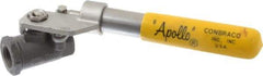 Apollo - 1/2" Pipe, Carbon Steel Standard Ball Valve - 2 Piece, Inline - One Way Flow, FNPT x FNPT Ends, Deadman Lever (Spring Return to Close) Handle, 2,000 WOG, 150 WSP - USA Tool & Supply