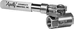 Apollo - 1" Pipe, Carbon Steel Standard Ball Valve - 2 Piece, Inline - One Way Flow, FNPT x FNPT Ends, Deadman Lever (Spring Return to Close) Handle, 2,000 WOG, 150 WSP - USA Tool & Supply